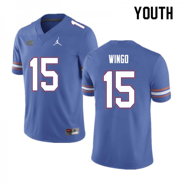 Youth #15 Derek Wingo Florida Gators College Football Jerseys Blue